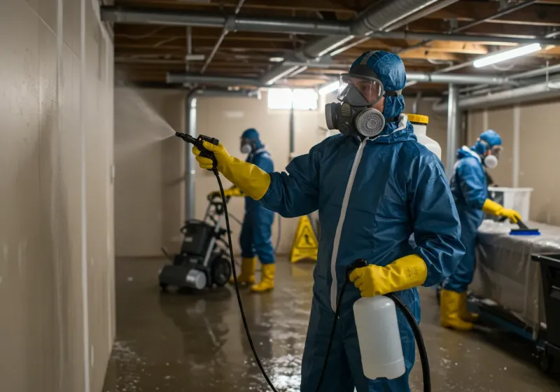 Basement Sanitization and Antimicrobial Treatment process in Miamisburg, OH